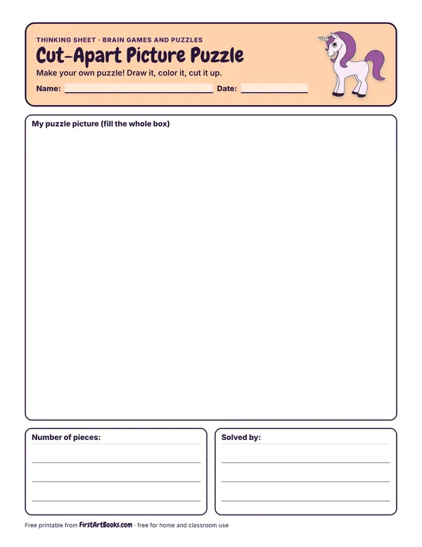Preview of the Cut-Apart Picture Puzzle thinking sheet