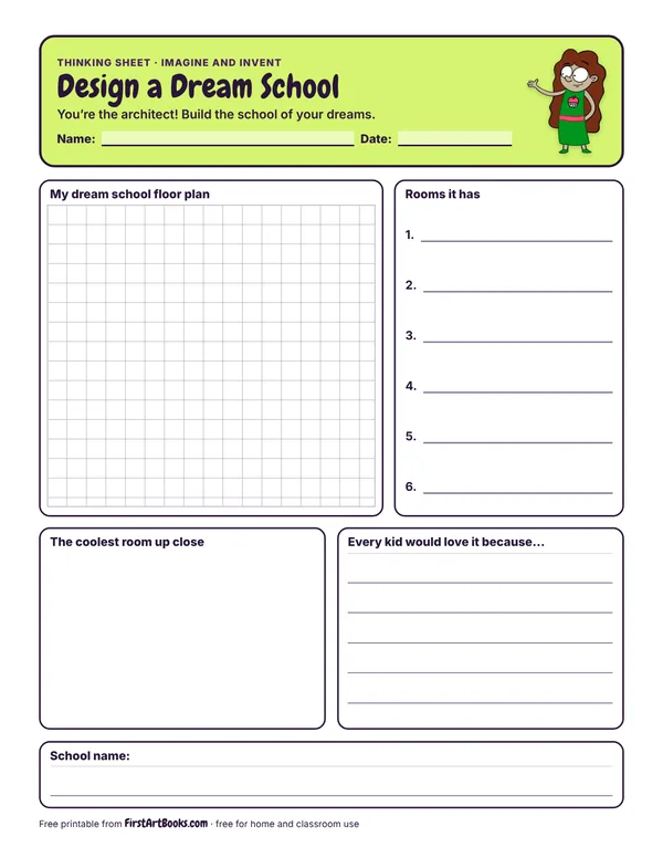 Preview of the Design a Dream School thinking sheet