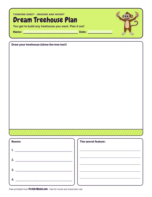 Dream Treehouse Plan thinking sheet