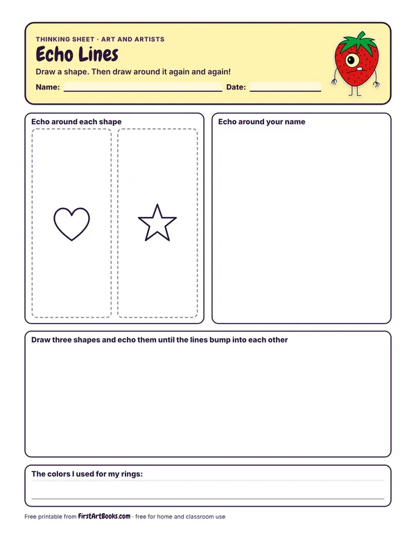 Preview of the Echo Lines thinking sheet