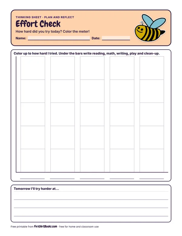 Preview of the Effort Check thinking sheet