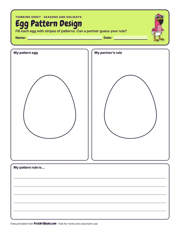 Preview of the Egg Pattern Design thinking sheet