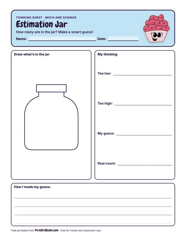 Preview of the Estimation Jar thinking sheet