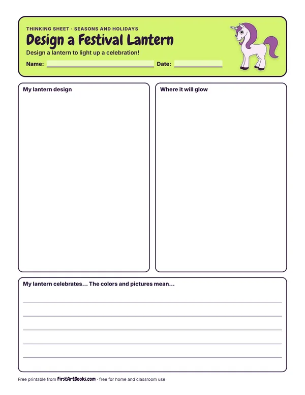 Preview of the Design a Festival Lantern thinking sheet