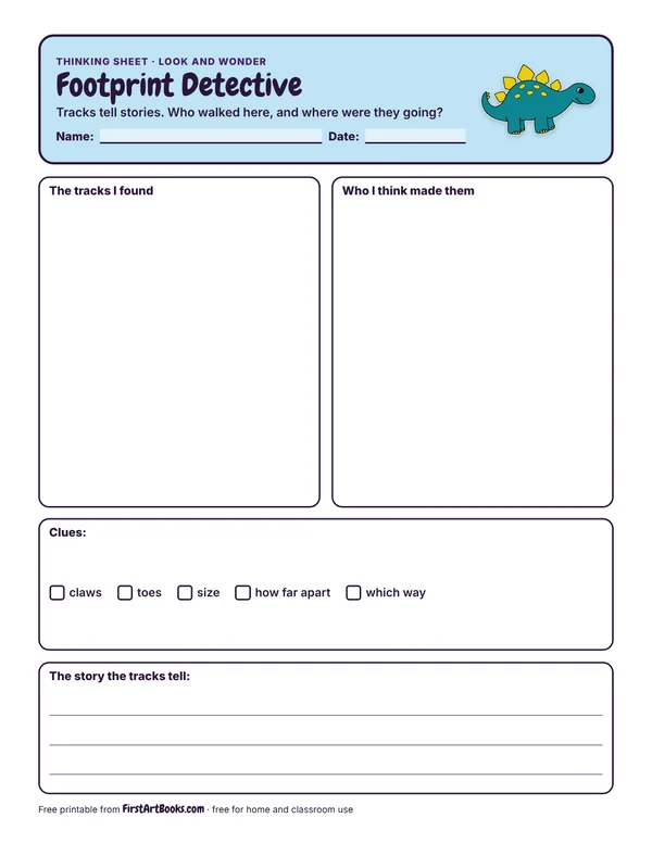 Preview of the Footprint Detective thinking sheet