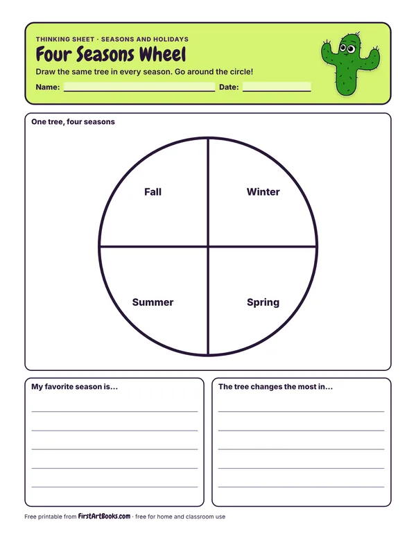 Preview of the Four Seasons Wheel thinking sheet