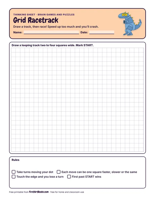 Preview of the Grid Racetrack thinking sheet