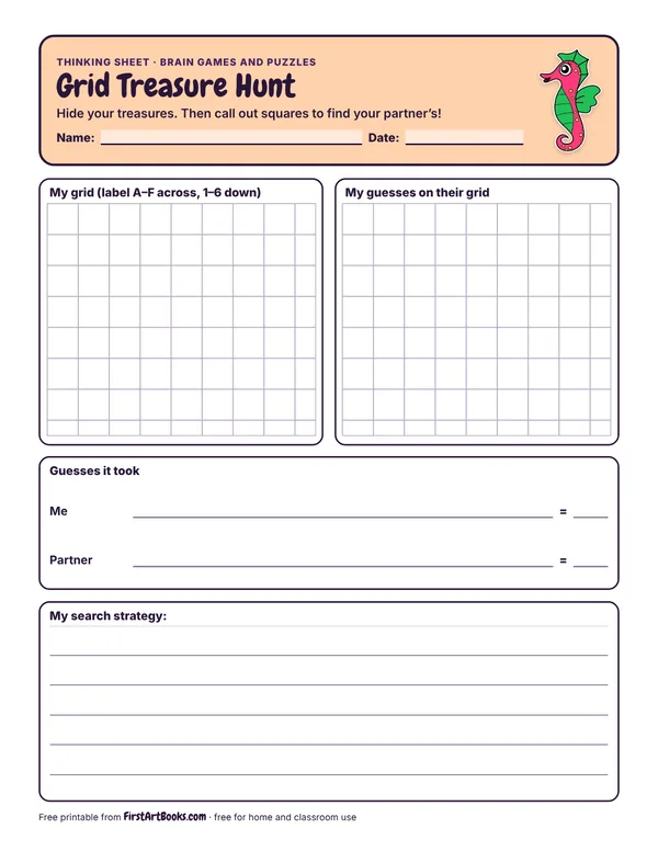 Preview of the Grid Treasure Hunt thinking sheet