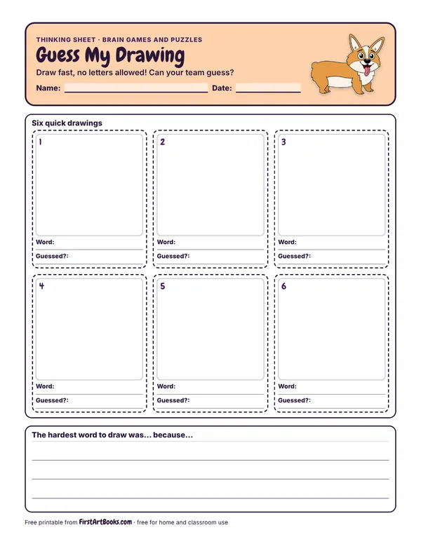 Preview of the Guess My Drawing thinking sheet