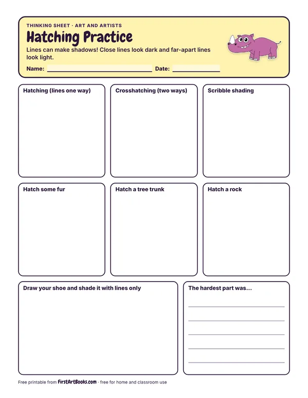 Preview of the Hatching Practice thinking sheet