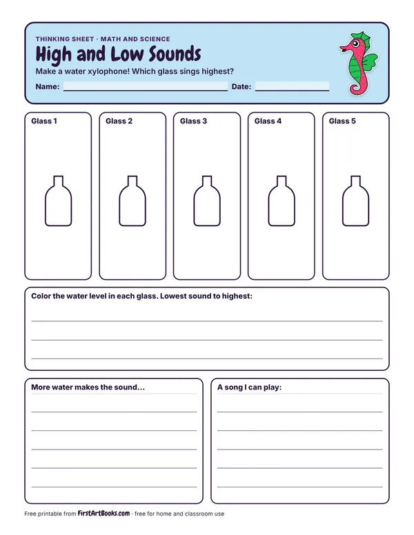 Preview of the High and Low Sounds thinking sheet