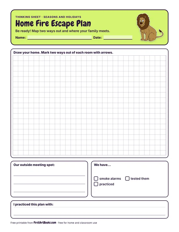 Preview of the Home Fire Escape Plan thinking sheet