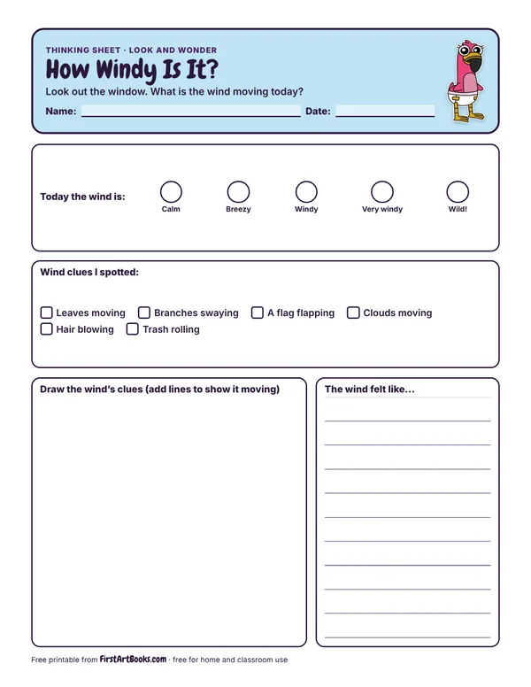 Preview of the How Windy Is It? thinking sheet