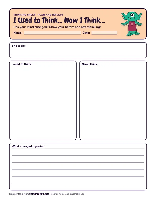 Preview of the I Used to Think… Now I Think… thinking sheet