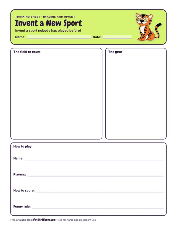 Preview of the Invent a New Sport thinking sheet