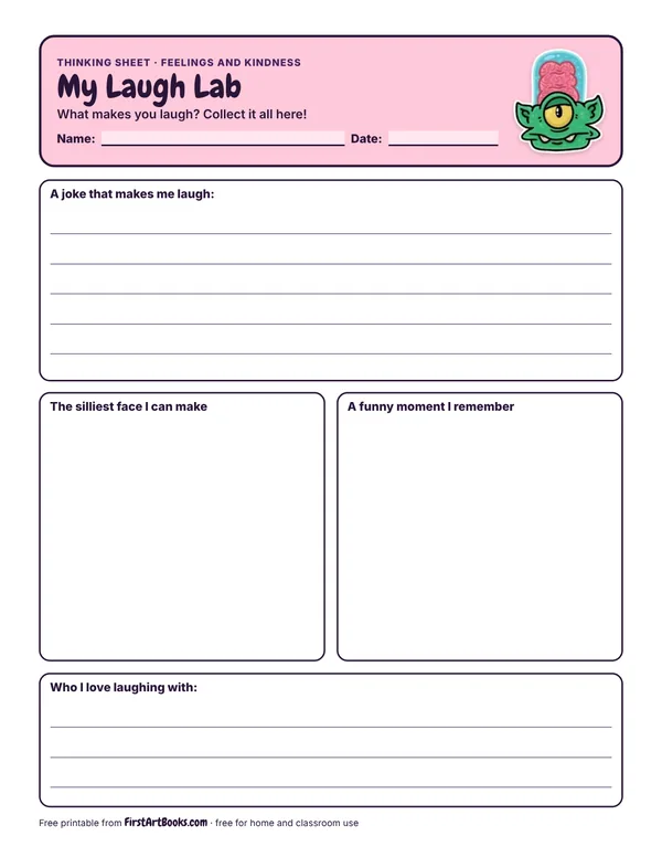 Preview of the My Laugh Lab thinking sheet