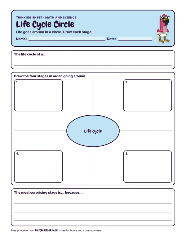 Life Cycle Circle thinking sheet