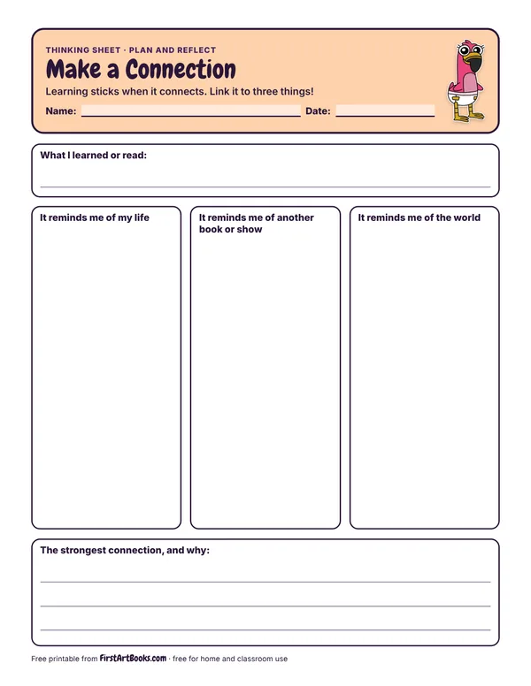Preview of the Make a Connection thinking sheet