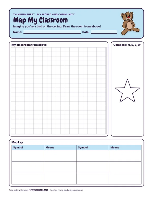 Map My Classroom thinking sheet