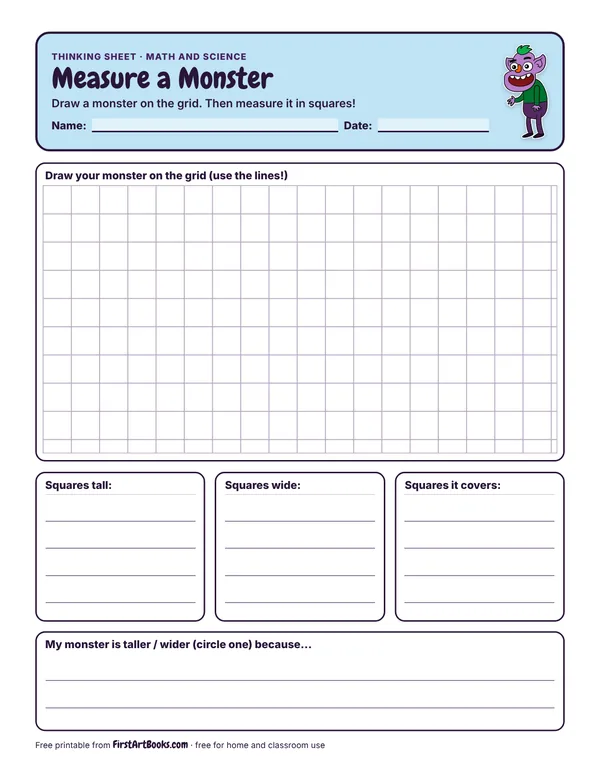 Measure a Monster thinking sheet