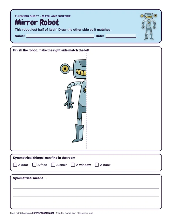 Mirror Robot thinking sheet
