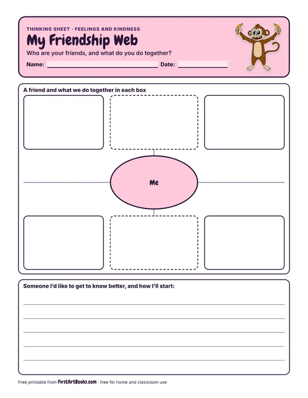 Preview of the My Friendship Web thinking sheet