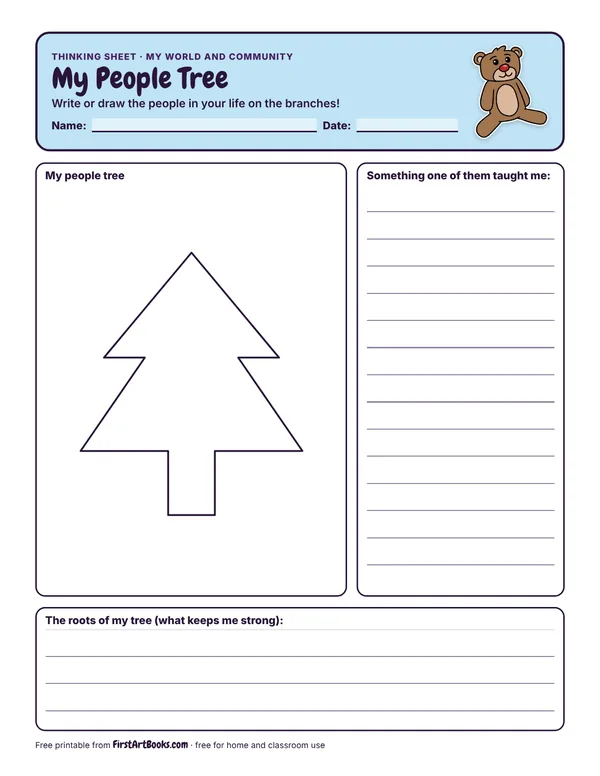 Preview of the My People Tree thinking sheet