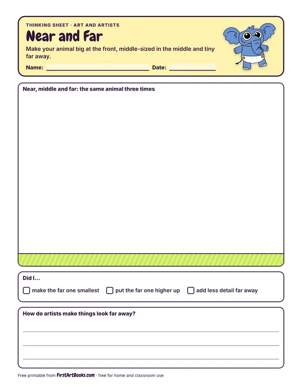 Preview of the Near and Far thinking sheet