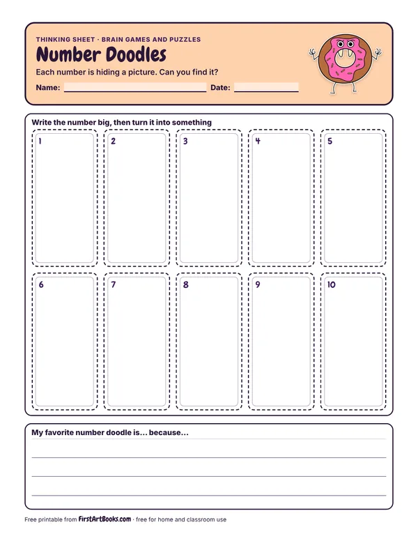 Preview of the Number Doodles thinking sheet