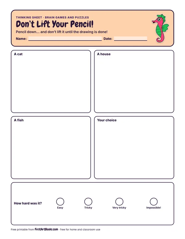 Preview of the Don’t Lift Your Pencil! thinking sheet