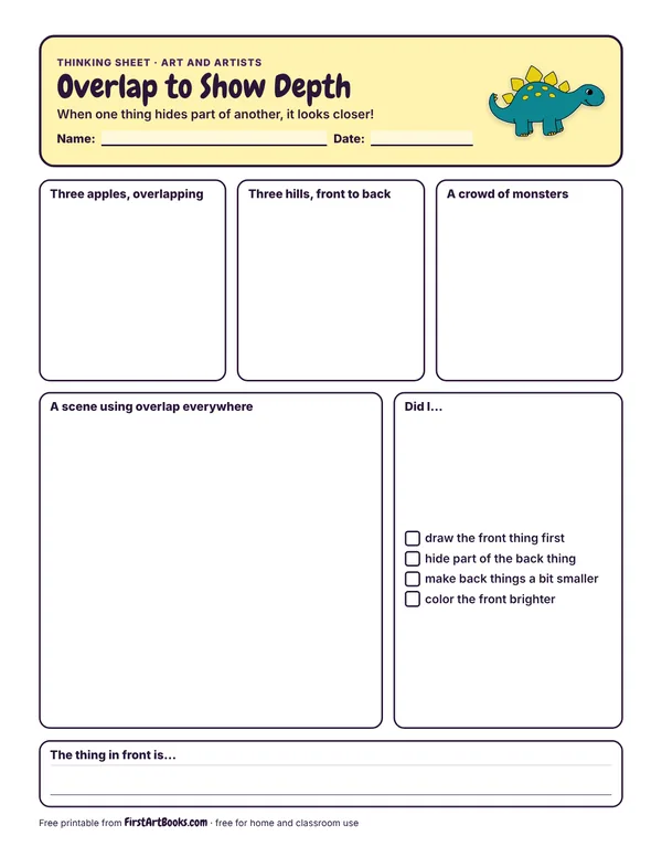 Preview of the Overlap to Show Depth thinking sheet
