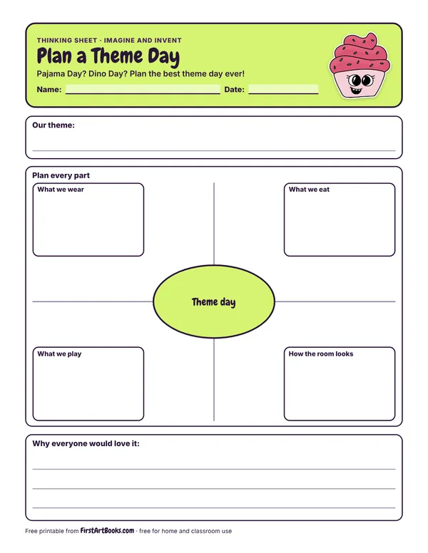Preview of the Plan a Theme Day thinking sheet