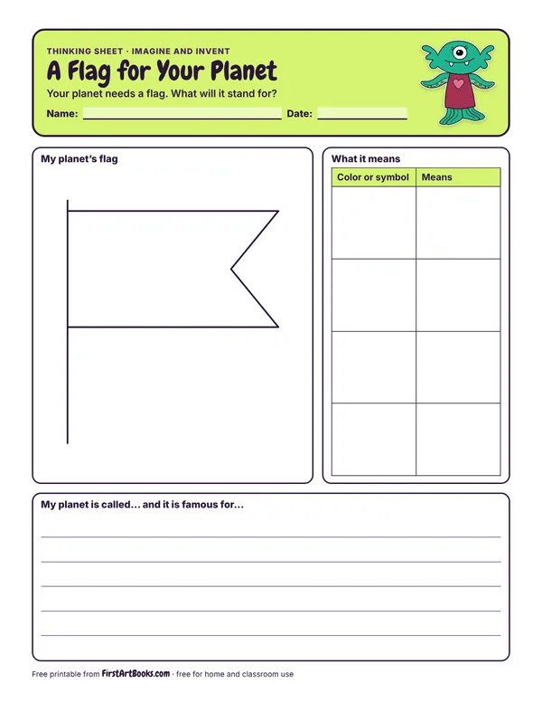 Preview of the A Flag for Your Planet thinking sheet