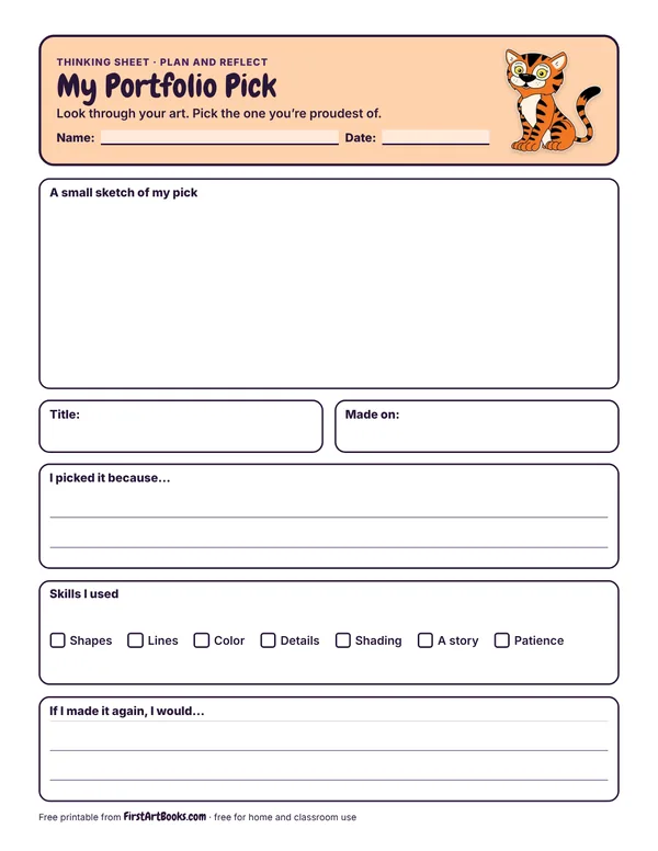 My Portfolio Pick thinking sheet