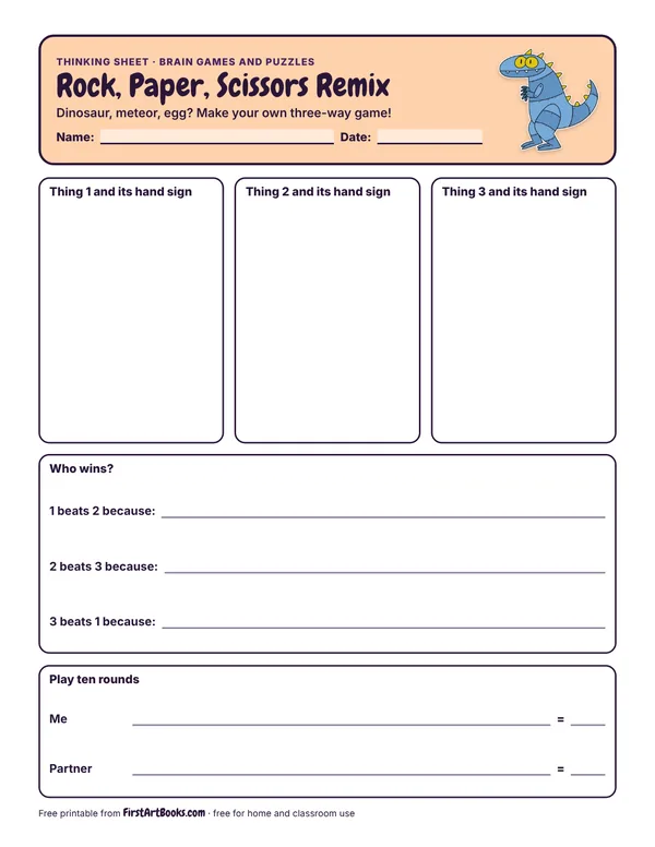 Preview of the Rock, Paper, Scissors Remix thinking sheet