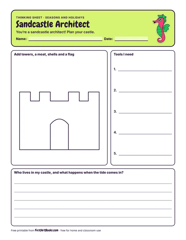 Preview of the Sandcastle Architect thinking sheet