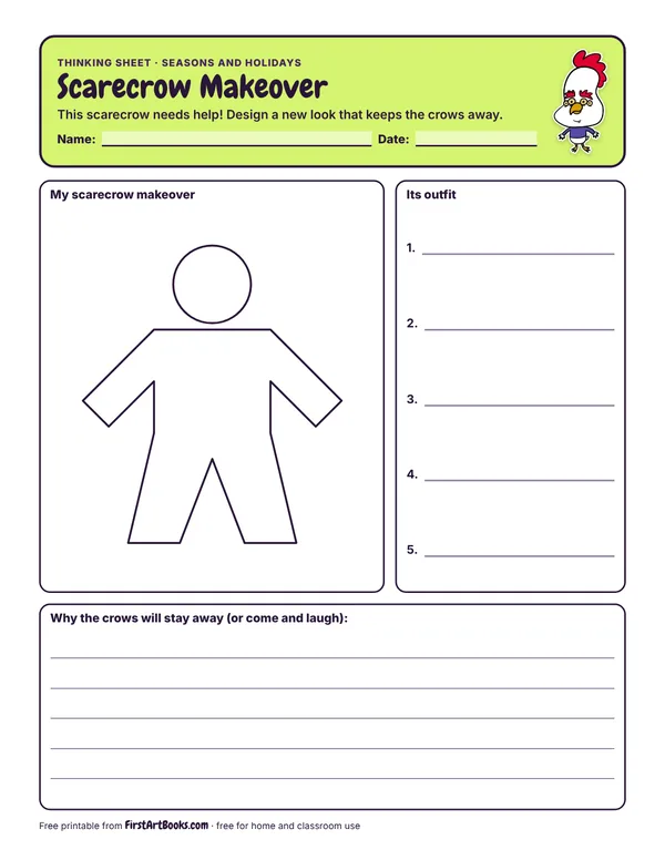 Scarecrow Makeover thinking sheet