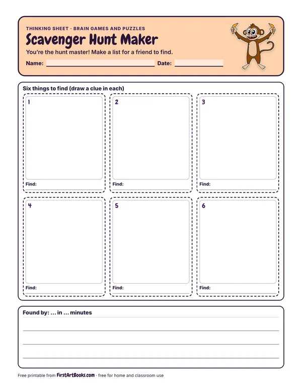 Preview of the Scavenger Hunt Maker thinking sheet