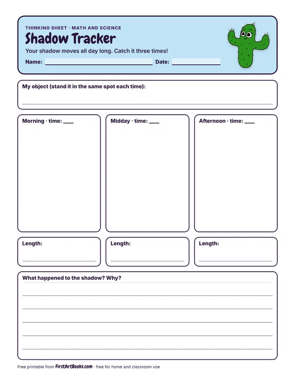 Shadow Tracker thinking sheet