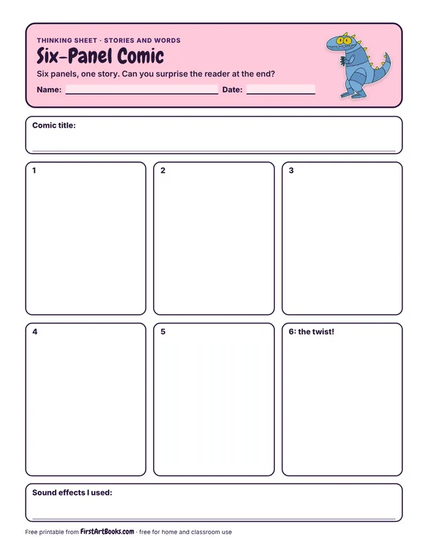 Six-Panel Comic thinking sheet