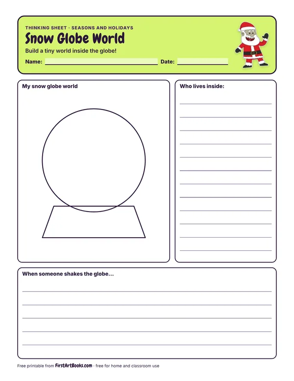 Preview of the Snow Globe World thinking sheet