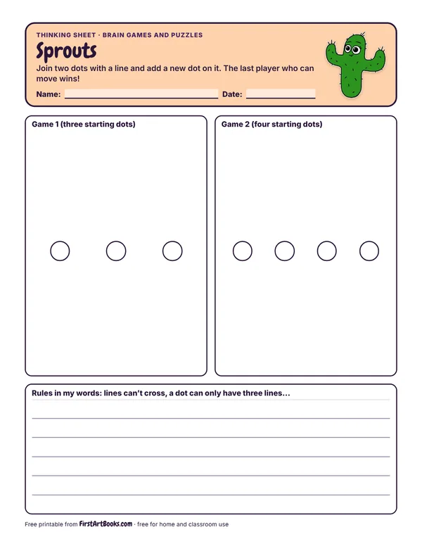 Preview of the Sprouts thinking sheet