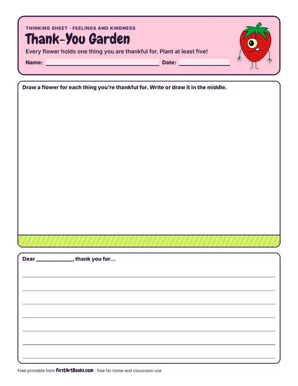 Thank-You Garden thinking sheet