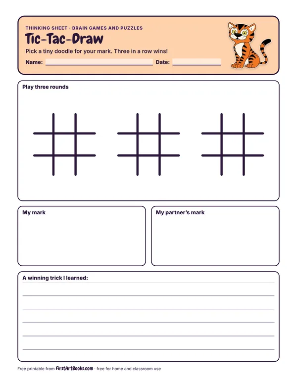 Tic-Tac-Draw thinking sheet
