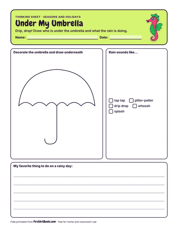 Preview of the Under My Umbrella thinking sheet