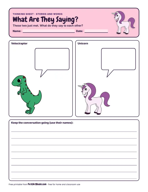 What Are They Saying? thinking sheet