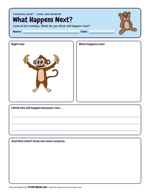 What Happens Next? thinking sheet