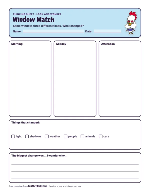 Preview of the Window Watch thinking sheet