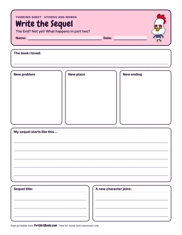 Preview of the Write the Sequel thinking sheet