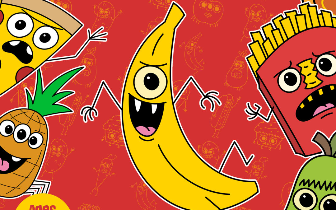 Premium Vector | Coloring page with banana for kids